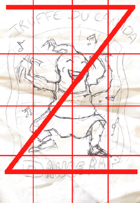 Croquis annoté d’une diagonale de composition
